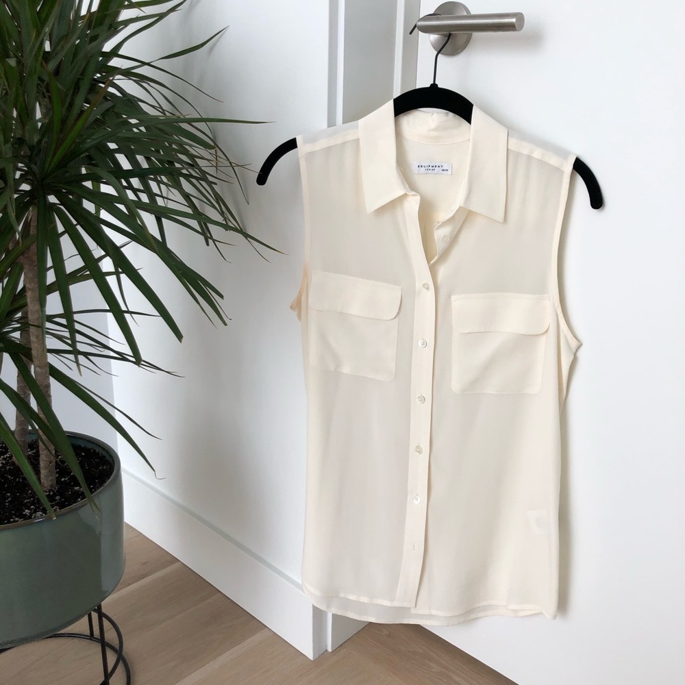 Equipment Sleeveless Cream Blouse - XS